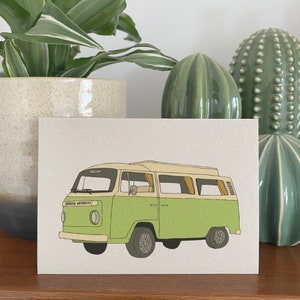 Camper van recycled card eco friendly illustrated card image 1
