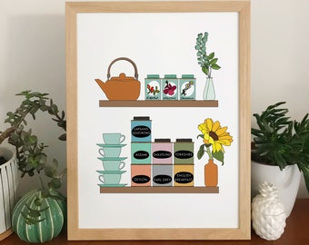 Tea print - illustrated kitchen wall art