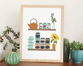 Tea print - illustrated wall art