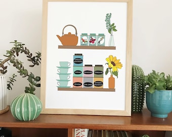 Tea print - illustrated wall art