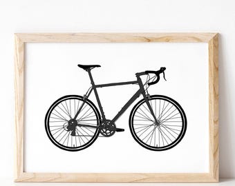 Road Bike print - cyclist wall art gift