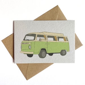 Camper van recycled card eco friendly illustrated card image 2