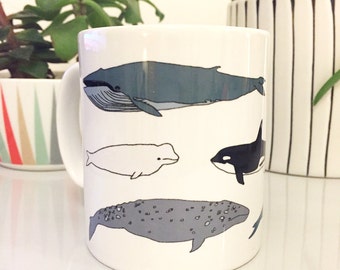 Whale illustrated mug