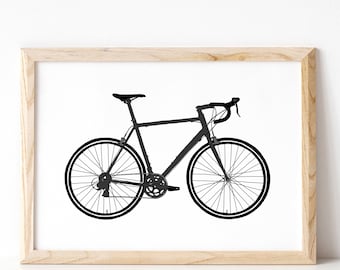 Road Bike print - cyclist wall art gift