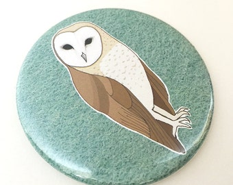 barn owl pocket mirror