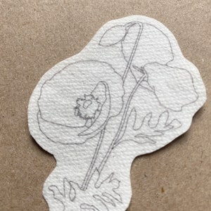 Poppy flower stick and stitch embroidery design illustrated wildflower pattern image 7