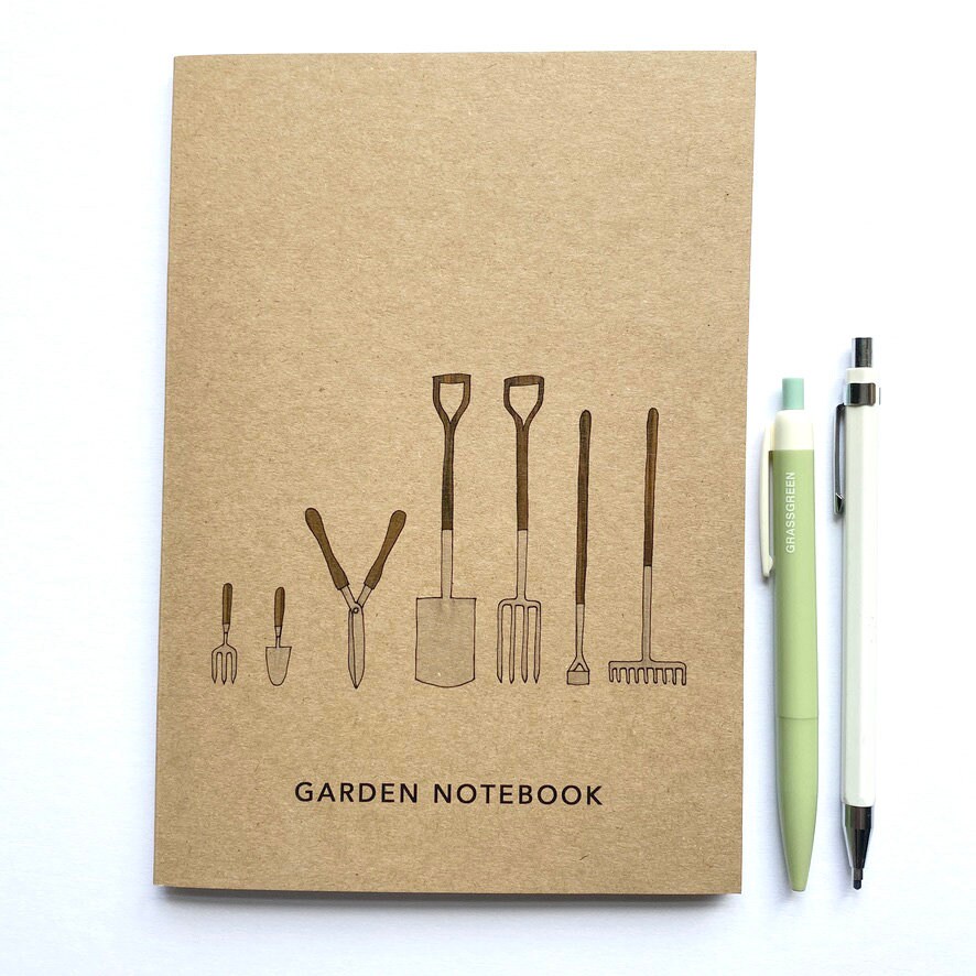 Garden notebook 100 recycled A5 size garden tools Etsy