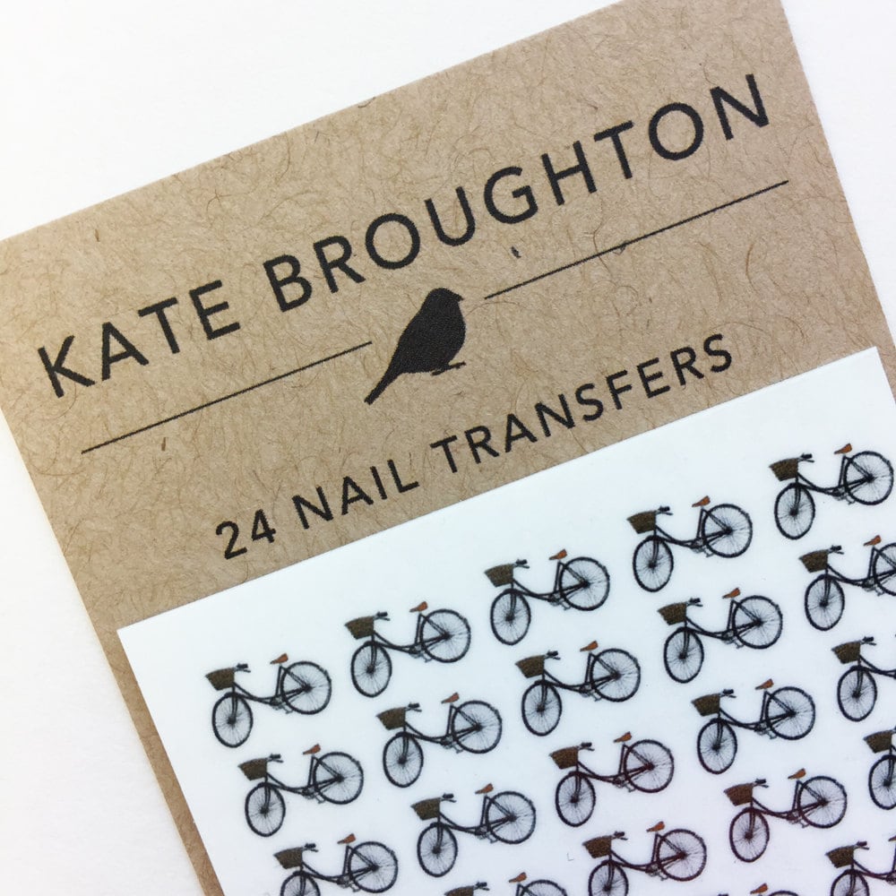 Bicycle Nail Transfers Illustrated Bike Nail Art Stickers Etsy UK
