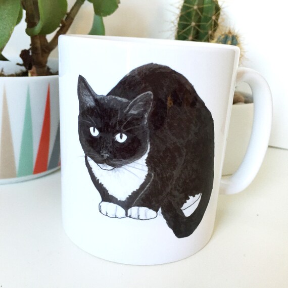 Tazza per gatti tazza in ceramica illustrata regalo gattino / gattino /  gatto regalo per la casa -  Italia