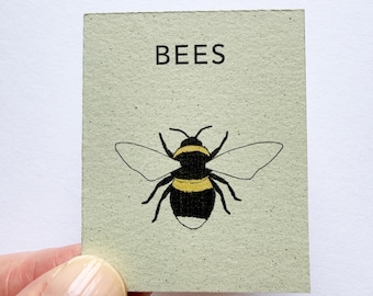 Tiny book of Bees - handmade mini nature book