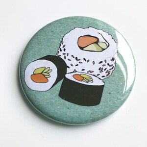 sushi pocket mirror illustrated compact mirror sushi print gift Japanese food gift for her stocking filler image 3