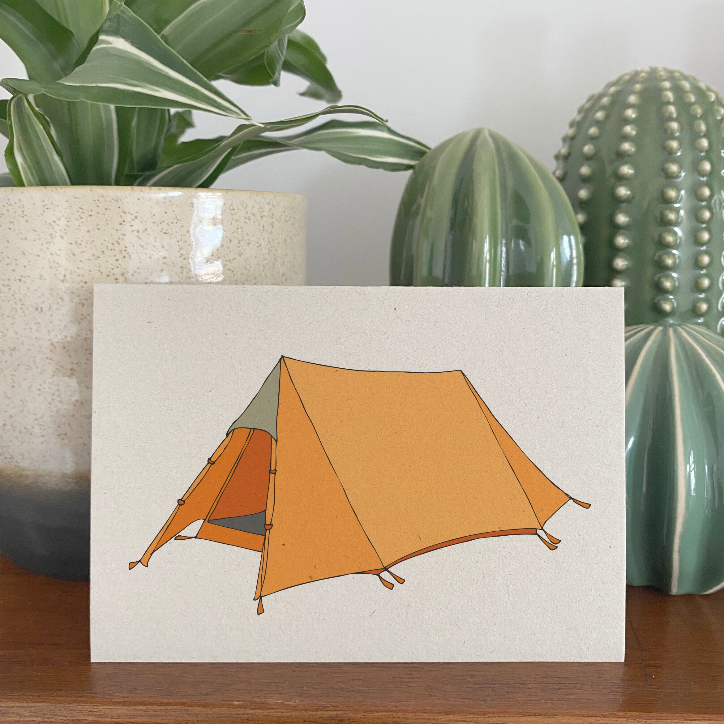 Eindig wagon materiaal Tentkaart no.1 driehoek oranje tent / camping / vakantie / - Etsy België