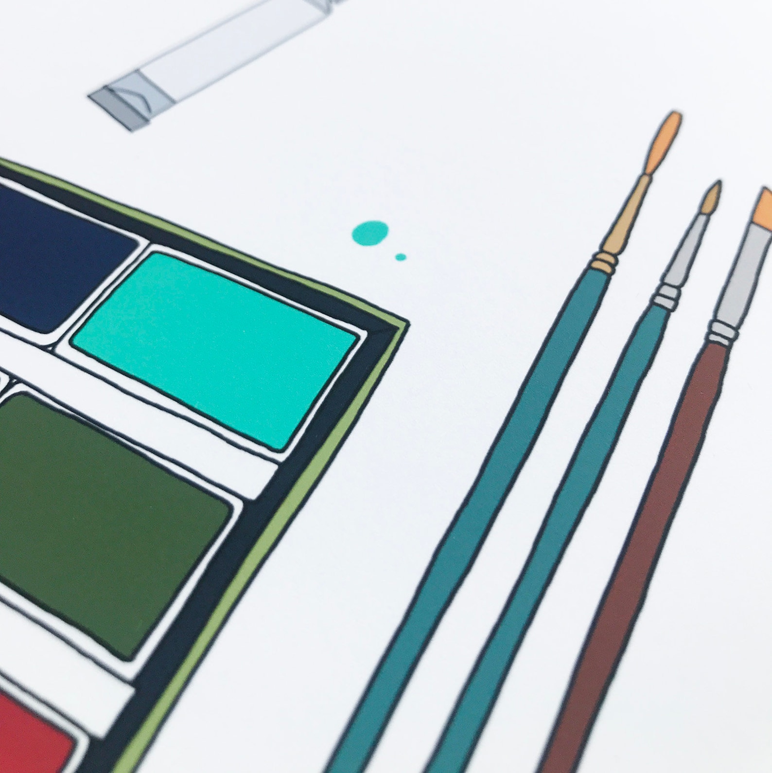 Art Materials Illustrated Print | Etsy