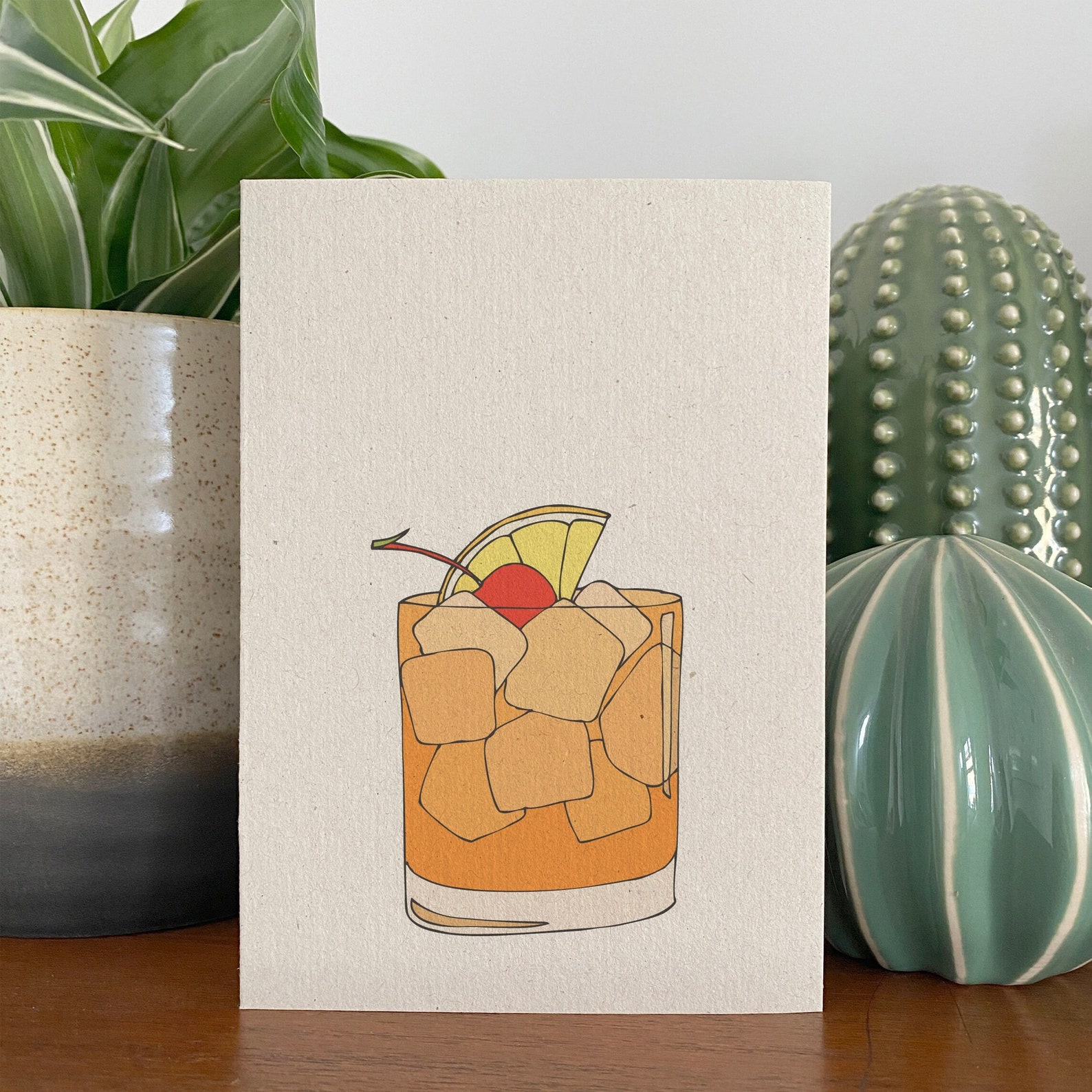 Old Fashioned Cocktail Recipe Card Full Recipe on the Back Etsy