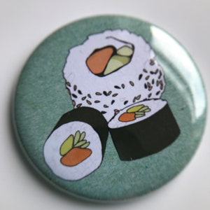 sushi pocket mirror illustrated compact mirror sushi print gift Japanese food gift for her stocking filler image 2