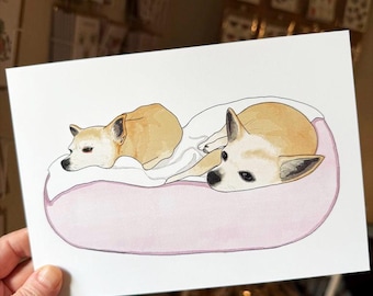Hand drawn pet portrait, custom print