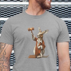 Kangaroo Court T-shirt, Funny Kangaroo Judge Shirt, Cute Kangaroo Shirt, Political Gift, Unisex Cotton Shirt, Cartoon Graphic Shirt