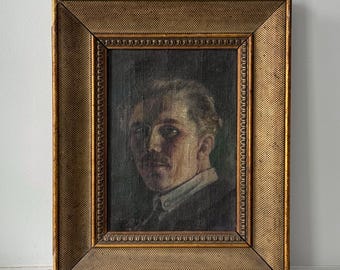 Antique Oil on Canvas Portrait Painting