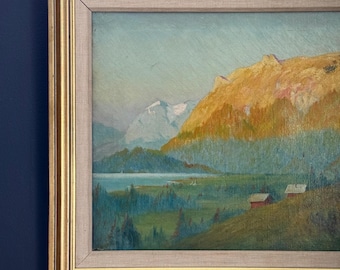 Antique Landscape Oil on Canvas Painting by George Barclay Wishart (1873-1937)