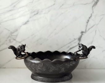 Rogers Antique Squirrel Nut Bowl