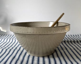 Antique Salt Glazed Stoneware Mixing Bowl