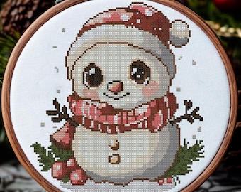 Christmas Design for Cross Stitch - Winter Wonderland Snowman