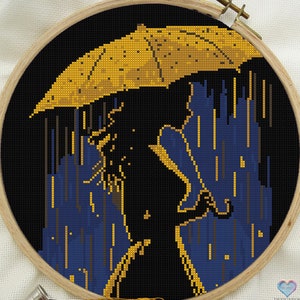 Lady in the Rainlight. Woman Design for Cross Stitch
