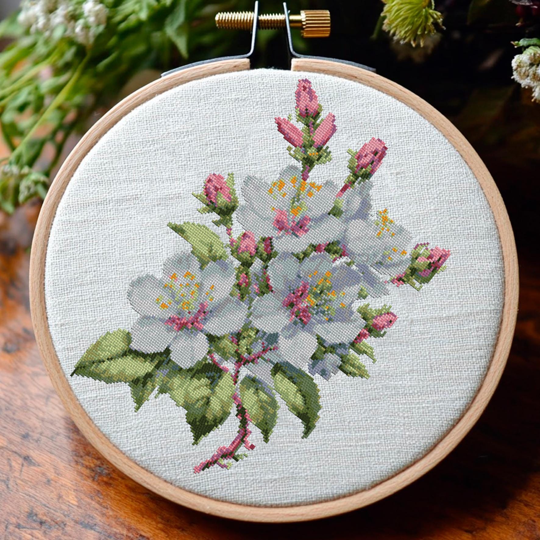 Flower Design for Cross Stitch: Spring Blossoms - Etsy