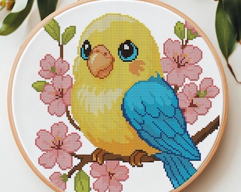 Pássaro em ponto de cruz. Desenho de pássaros para ponto de cruz