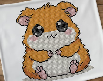 Hamster fofo. Desenho fácil para ponto cruz