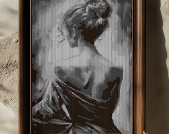 Graça Silenciosa. Desenho de Mulher para Ponto de Cruz