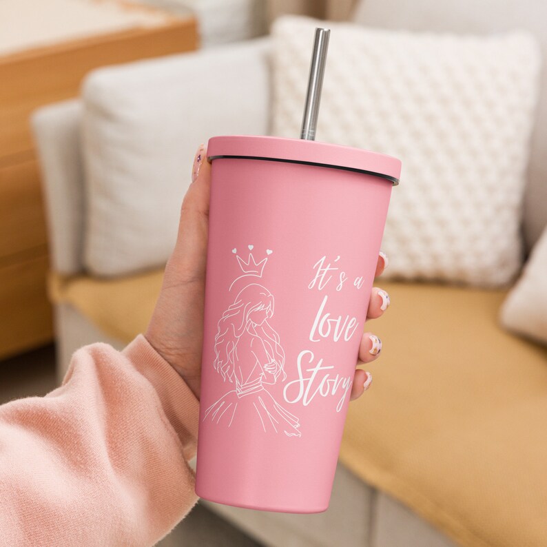 It's a Love Story Tumbler with Straw for Hopeless Romantics and Swifties Alike!