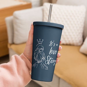 It's a Love Story Tumbler with Straw for Hopeless Romantics and Swifties Alike!