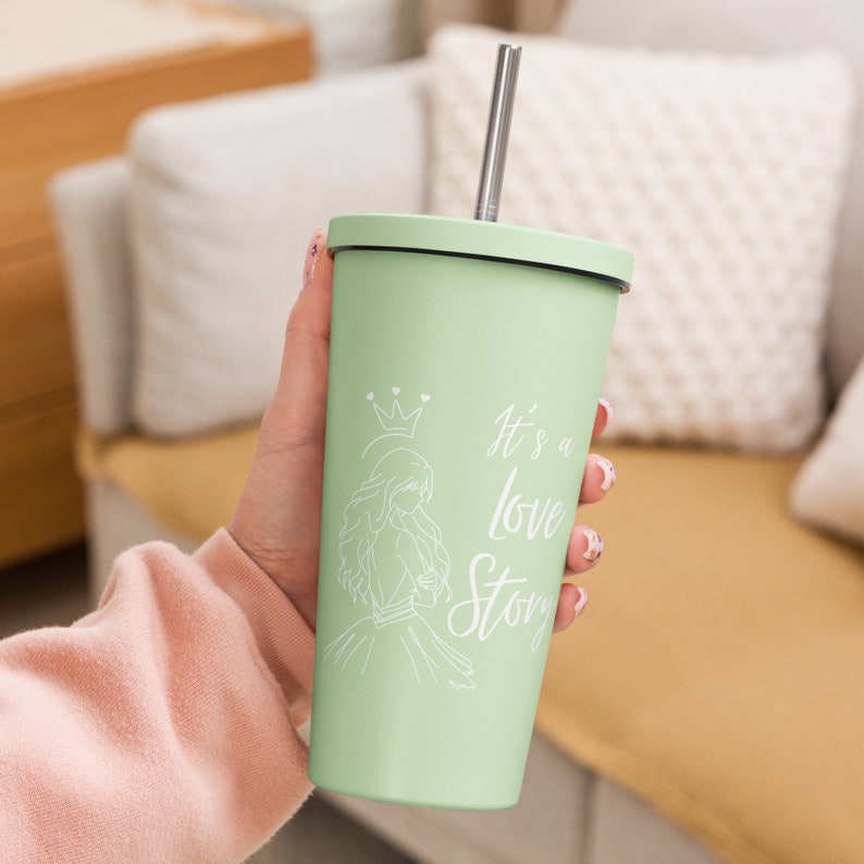 It's a Love Story Tumbler with Straw for Hopeless Romantics and Swifties Alike!