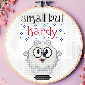 Bluey Pom Pom Small But Hardy Cross Stitch Pattern, kids cartoon, Pomeranian, dog, PDF Download