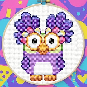 Bluey Chattermax Cross Stitch Pattern, Australia, kids, cartoon, Bingo, dog, PDF Download