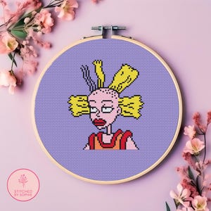Patrón de punto de cruz de Cynthia de Rugrats - Patrón de los 90, dibujos animados, nostalgia, descarga en PDF