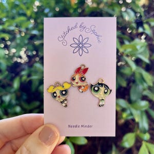 3 PACK Powerpuff Girls Needle Minder Magnetic, Blossom, Buttercup, Bubbles, Nostalgia, Cartoons, 90's