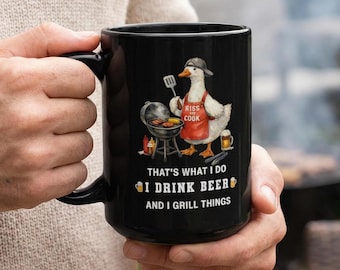 Taza divertida para papá parrillero, Bebo cerveza y hago barbacoas, Regalo divertido para papá parrillero, Taza para parrilla de ganso, Regalo del Día del Padre para papá, Regalo del Día del Padre