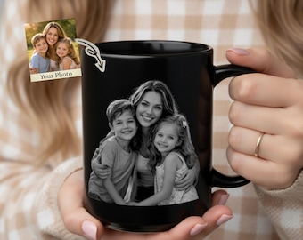 Taza con foto personalizada para mamá, la mejor taza para mamá, taza personalizada con nombres de niños, regalo para el Día de la Madre, taza de café con foto, regalo para mamá de los niños