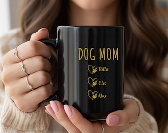 Taza personalizada para mamás y papás perrunos, taza de café con nombre de mascota personalizado, regalo para amantes de los perros