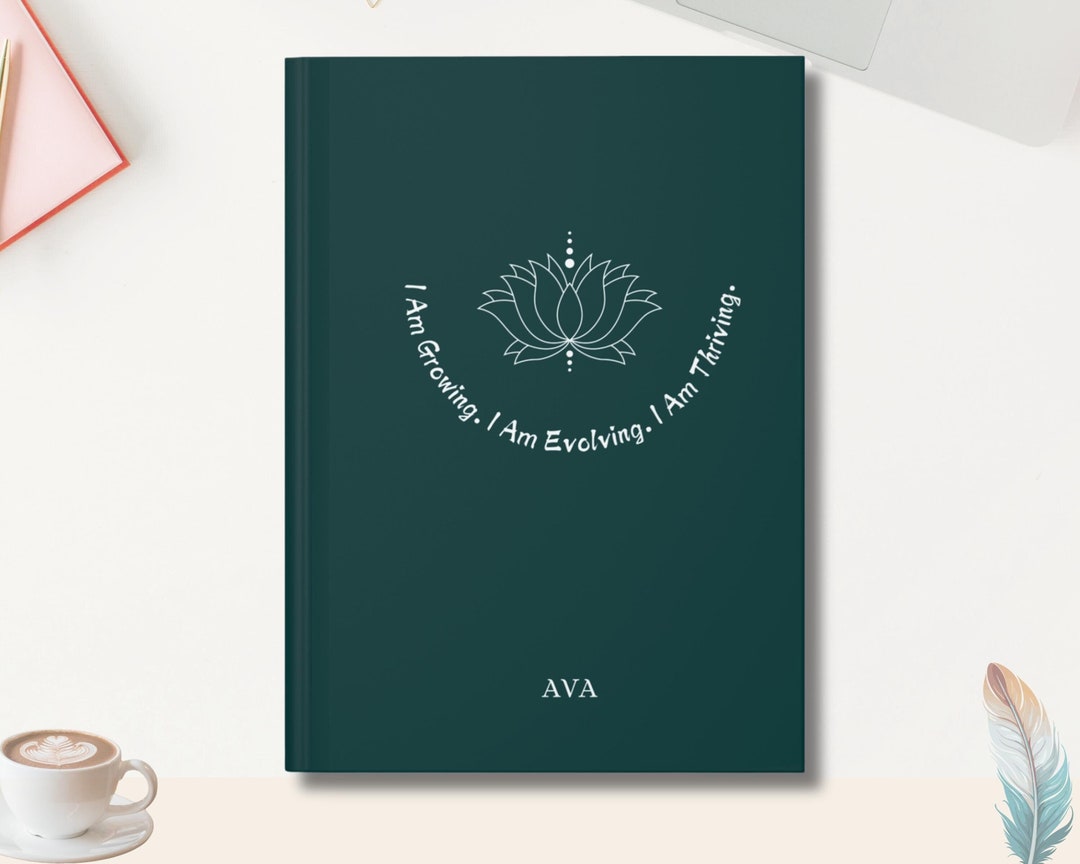Personalized Lotus Notebook, Positive Affiramtions, Motivational Diary ...