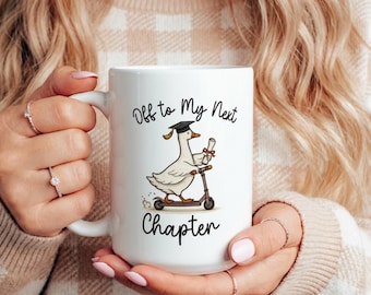 Taza "Comienza mi próximo capítulo", Regalo de graduación 2026, Taza personalizada para graduados, Taza de graduación Goose, Regalo divertido para graduados, Regalo para la promoción de 2026