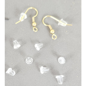 200pcs 5mm Silicone Rubber Soft Clear Small Earing Backings Clear Plastic  Earring Posts Secure Pierced Back Studs Stopper 
