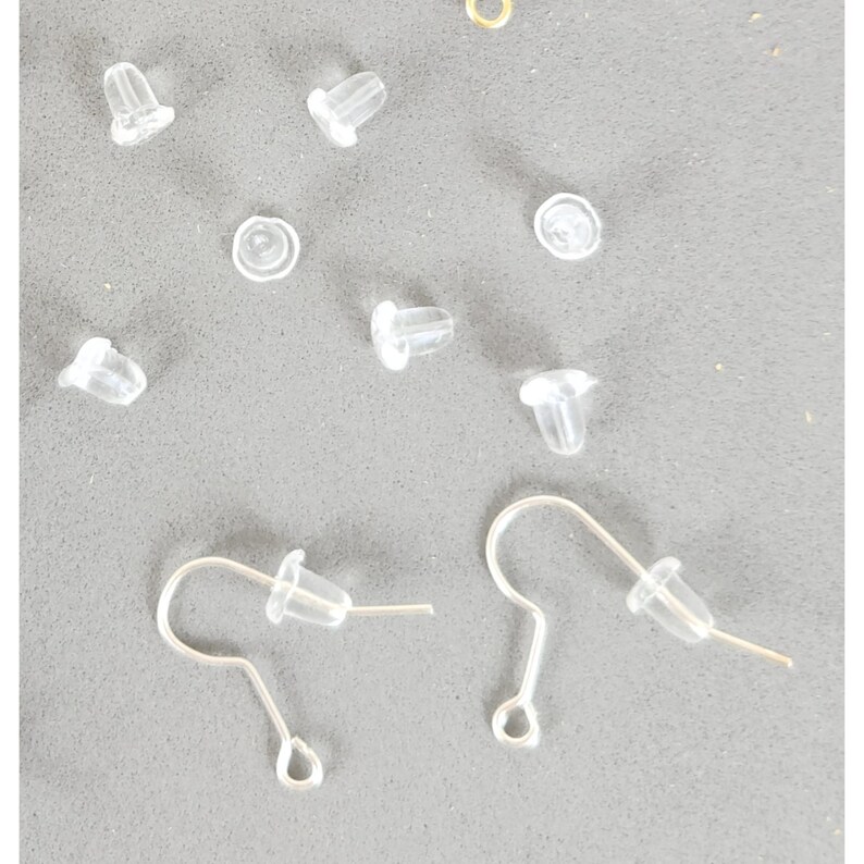 Earring Backs Soft Silicone Rubber 5mm Clear Ear Nuts Keep Earrings Securely in Ears Fits All Ear Wires Never Lose Another Earring image 2