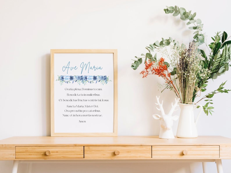 Ave Maria L Hail Mary L Multiple Sizes L Printable Art L Catholic L ...