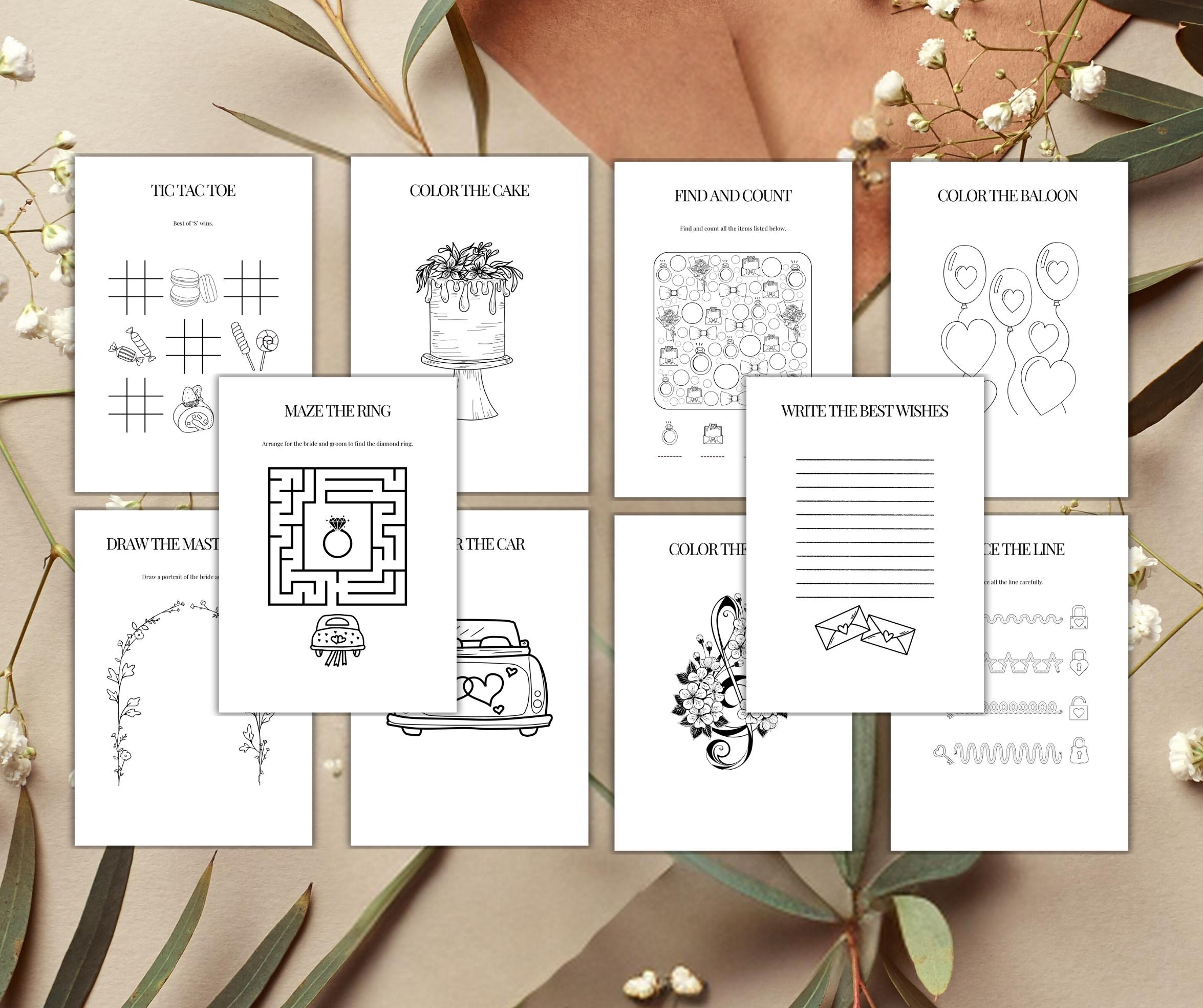 Fun Wedding Games Wedding Coloring Sheets &amp; Activity Book Custom ...