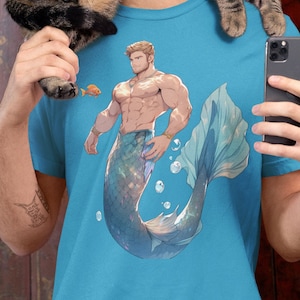 Bluefin Merman | Unisex Tee | Mesmerizing Merman Fashion | Captivating Aquatic Shirt | Mermen, Merman, Mermaid, Merfolk