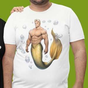 Yellowtail Merman | Unisex Tee | Vibrant Merfolk Apparel | Captivating Merman Shirts | Merman, Mermaid, Mermen, Merfolk