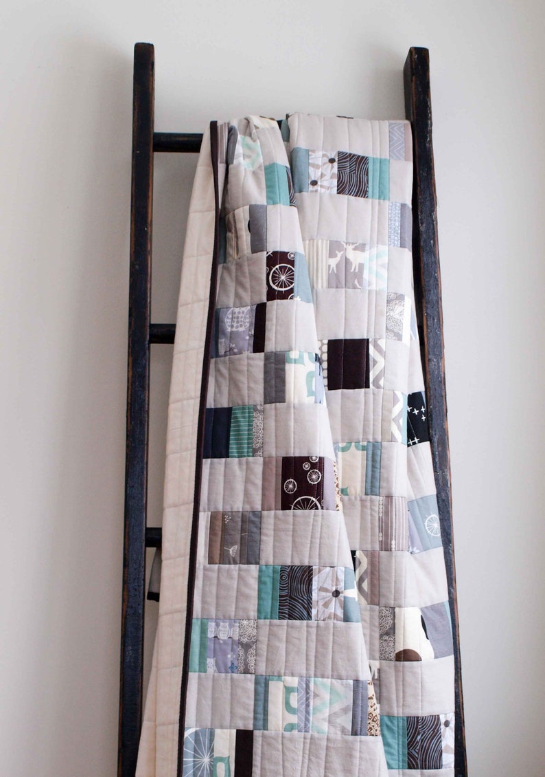 Modern Organic Cotton Patchwork Quilt Custom Made to Order Etsy